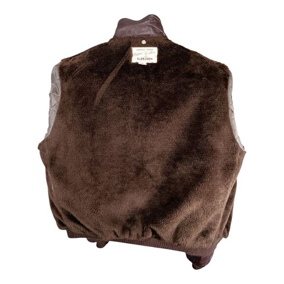 Grais Leather Jacket Bomber Nappa Leather Lined Brown Men's 60 Long Vintage USA - Picture 4 of 4